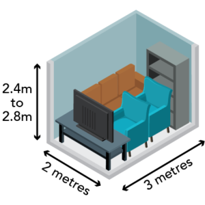 1 Bedroom - 3m x 2m, First Floor, 6sqm